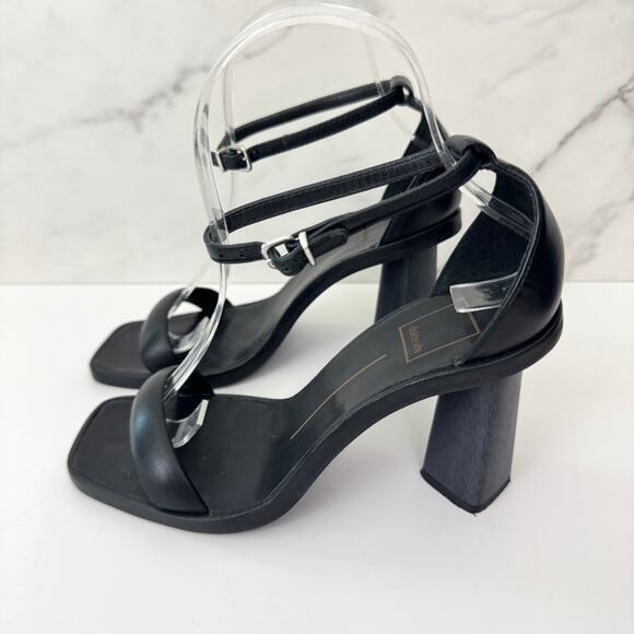 Dolce Vita Womens Strappy Heeled Sandals Size 6 Formal Party Neutral Black - Picture 5 of 9